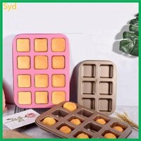 Syd Professional 12 Khoang Bánh Sô Cô La Vuông Chống Dính Khuôn Nướng Bánh Brownie