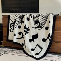 Symphony ánh sáng sang trọng màu đen và trắng nửa lông cừu chăn sofa trang trí điều hòa không khí chăn Bìa Thảm văn phòng ngủ trưa Bìa chân chăn