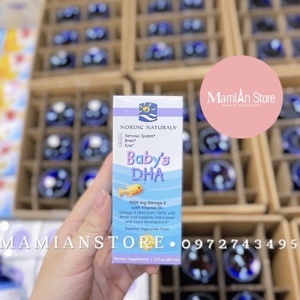 Siro bổ sung DHA và Omega 3 cho bé NORDIC NATURALS Baby's DHA With Vitamin D 60ml