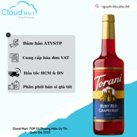 Syrup Torani Ruby Red Grapefruit (Bưởi Hồng) 750ml - Nguyên liệu pha chế CloudMart