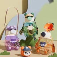 Sziqiqi Bình ống hút uống nước dễ thương 650ml