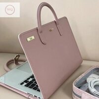 (Szq) 14-16 Inch Thời Trang PU Laptop Tay Cầm Màu Hồng Có Tay Cầm Bảo Vệ Túi Laptop Thoáng Khí Cho Xiaomi Huawei Notebook Pouch MỚI