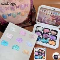 Szxbogs Ba Lan Fairy Powder Cream, Solid State Popularity Aurora Powder Shell, Quà tặng bột thổ cẩm hợp thời trang 2gx9Colors Nail Art
