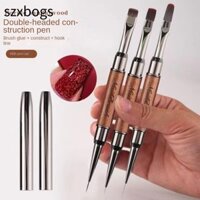 Szxbogs Bút trị liệu keo dán móng tay hai đầu, Bút vẽ chuyên nghiệp Bàn chải Gel UV, Gel nối dài cọ lót Acrylic Nail Art Dụng cụ làm móng tay