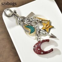 Szxbogs Moon Stars Móc khóa, Móc chìa khóa ô tô hoạt hình hợp kim, Phụ kiện túi móc khóa dễ thương