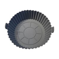 [T & H] Chảo nướng khay silicon có thể tái sử dụng cỡ lớn 20cm màu xám MY-5021 cho nồi chiên không khí (Có sẵn hai mặt / Có sẵn máy rửa chén / Có sẵn máy rửa chén / Thích hợp cho 3 mặt