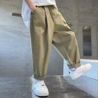 T Hợp Thời Trang Quần Legging Bé Trai Màu Trơn Phong Cách Mới Hồng Kông Phong Cách Rời Thẳng Quần Áo Thường Ngày Tất Cả Trận Đấu