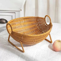 T Khay Phong Cách Mới Hộ Gia Đình Phòng Khách Sáng Tạo Mây Handmade Tròn Dệt Giả Mây Giỏ Trái Cây Đĩa Trái Cây Ăn Nhẹ Bảo Quản