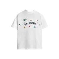 T-Shirt Áo thun Continuous - CTNS - STICKER - VẨY SƠN/ White