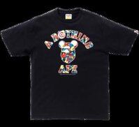 T-SHIRT MCT CAMO BAPE COLLEGE BLACK S
