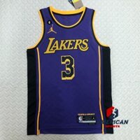 T-shirt nam t-shirt 2023nba los angeles lakers jersey 3 anthony davis purple basketball jersey