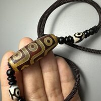 T Tây Tạng Chín Mắt Dzi Hạt Mã Não Vòng Cổ Mặt Dây Chuyền Trọn Bộ Sang Trọng Không Phai Màu Cao Cấp Col20250302