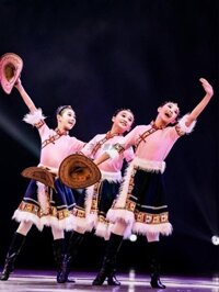 T Tây Tạng Trang Phục Khiêu Vũ Trình Diễn Trang Phục Nữ Khiêu Vũ Thiểu Số Dân Tộc Biểu Diễn Trang Phục Giữa Váy Phong Cách Mới Nghệ Thuật