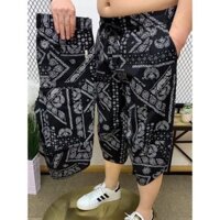T Thái Lan Quần Mùa Hè Nam Rời Băng Lụa Hợp Thời Trang Mỏng Quần Short Thường Ngày Crop Chân Nhỏ In Chân Rộng20250325