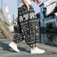 T Thái Lan Quần Voi Nam Nữ Rời Đi Biển Bohemian Hoa Quần Mỏng Chống Muỗi Bloomers Quần Ống Rộng Mùa Hè