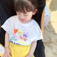 T TIINGXUYU Bé Gái Mùa Hè Áo Thun Ngắn Tay Bé Gái Cotton Nguyên Chất Mùa Hè Nửa Tay Thời Trang Trẻ Em Hàng Đầu Phong Cách Mới Quần Áo Trẻ Em t