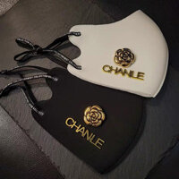 T Tính khí Retro Camellia Mặt nạ trắng đen thời trang