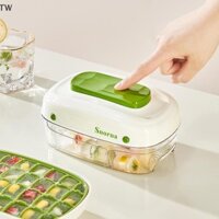 [T & W] Khay đá có nắp và thùng 32 lưới Tủ đông Khay đá Loại ép Khuôn làm lạnh có thể xếp chồng lên nhau Khuôn làm đồ dùng nhà bếp {vn}