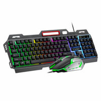 T-WOLF TF600 Keyboard and Mouse Kits Feel Keyboard 4D Gaming Mouse RGB LED Backlight Mechanical Iron 3200 DPI Mouse