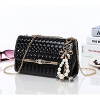 T06 Túi Đeo Chéo Thời Trang Caro đen