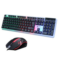 T11 Wired Gaming Keyboard & Mouse Set RGB Backlight 1200DPI Gaming Mouse 104 Keys Mechanical Feeling Keyboard Combo