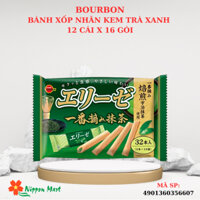 (T12/2025) Bánh xốp vị kem trà xanh Elise Bourbon 16 túi(32 cái)