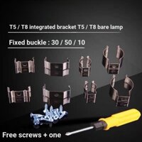 T4t5t8 Chân Đế Đèn Lắp Đặt Thẻ LED Tích Hợp Đèn Huỳnh Quang Kẹp Cố Định Kẹp Chiếu Sáng Phụ Kiện Đèn Kẹp