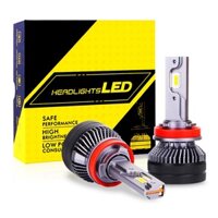 T50 Đôi Ống Đồng Đèn Pha LED Ô Tô H7 Bóng Đèn Siêu Sáng Sửa Đổi 6000K Ánh Sáng Trắng H 4 Khoảng Cách Gần Đèn Pha Tích Hợp