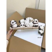 T59 Tranh Đồng Hồ Gấu Trúc Lắc Chân Cute,  Gắn Đèn Led Cắm Điện Sáng Bóng, Nét Đẹp, Trang Trí Phòng Khách, Cửa Hàng...VV