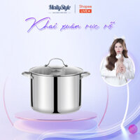 T609_ Nồi luộc gà inox 304 cao cấp 5 đáy Kalpen Lermat Size 28cm