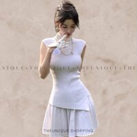 [T787] SET ÁO BA LỖ + CHÂN VÁY FULL TRẮNG