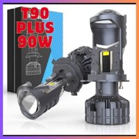 T90 Plus, pha led bi cầu mini chân H4, lắp ô tô, xe máy.