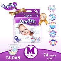Tã bỉm dán Dry-Pro siêu mềm nhập khẩu Malaysia size M (6kg - 10kg)