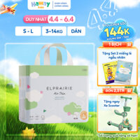 Tã Bỉm Dán ELPRAIRIE Air Thin S34/M30/L26 Hàn Quốc Siêu Mỏng Nhẹ Siêu Thấm Hút, Mềm Mại Chống Hăm Cho Bé HAWAY