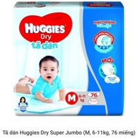 Tã bỉm Dán Huggies Dry Super Jumbo M76/L68/Xl62