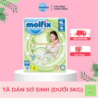 Tã/ bỉm dán Molfix Thiên Nhiên sơ sinh Jumbo size NB 70 miếng tặng thêm 6 miếng (dưới 5kg)