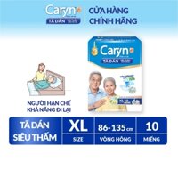 Tã Bỉm dán người lớn siêu thấm Caryn dành cho người hạn chế khả năng đi lại Size XL 10 miếng