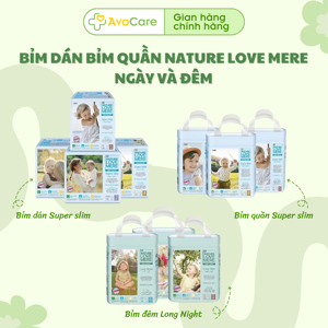Tã/ Bỉm đêm Nature Love Mere Long Night bịch L30/ XL24/ XXL20