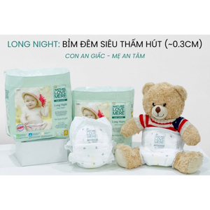 Tã/ Bỉm đêm Nature Love Mere Long Night bịch L30/ XL24/ XXL20