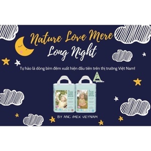 Tã/ Bỉm đêm Nature Love Mere Long Night bịch L30/ XL24/ XXL20