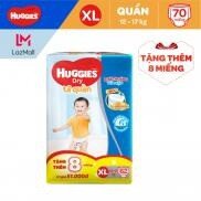 TẢ BỈM HUGGIES CHỐNG HĂM TẢ CHO EM BÉ TẢ QUẦN SIZE XL62 MIẾNG TỪ 12 ĐẾN 17 KG TẶNG 8 MIẾNG