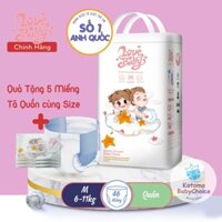Tã bỉm hữu cơ Love Baby dán quần NB36/S50/M46/L42/XL38/XXL34