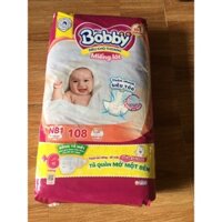 Tã-bỉm lót sơ sinh Bobby Newborn 1 (64 miêng/ 108 + 6 tã mở 1 bên cho bé)