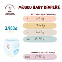 Tã-bỉm Mijuku thoải mái cho bé tiết kiệm cho mẹ đủ size S50/M50/L50/XL50/Tã dán S50/M50/L50