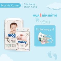 TÃ BỈM MOONY NATURAL DÁN/QUẦN SIZE NEWBORN63/S58/M46/L36/M46/XL32