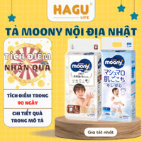 Tã bỉm MOONY Xanh, Trắng Tả dán / Quần Moony Nội địa Nhật Đủ Size NB90/ S84/ M64/ L54/ XL44/M58/L44/XL38/XXL26