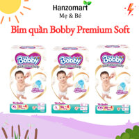 Tã Bỉm Quần Bobby Premium Soft Chính Hãng Công Nghệ Nhật Bản Mỏng,Thấm Hút Nhanh M64/L60/ XL56/XXL52