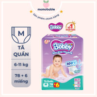 Tã bỉm quần Bobby Siêu Khô Thoáng - 100% Thoáng Khí Ultra Jumbo size M78/L70/XL66/XXL60 Momobabie
