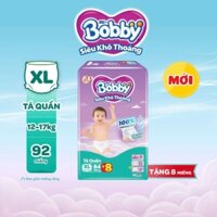 Tã bỉm quần Bobby XL 84 miếng, XL 84 +8 miếng, mẫu mới Gạo non