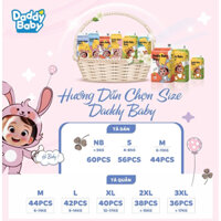 Tã Bỉm Quần/ Dán DADDY BABY Công Nghệ Hàn Quốc Thấm Hút Tốt, Mềm Mại Đủ Size S56/M44/L42/XL40/XXL38/XXXL36